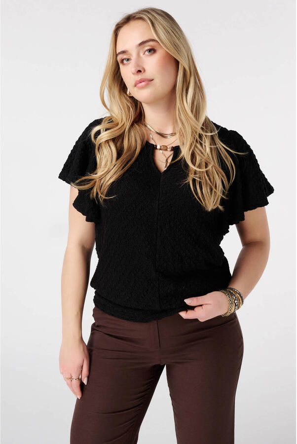 MS Mode ballon top Plus Size zwart