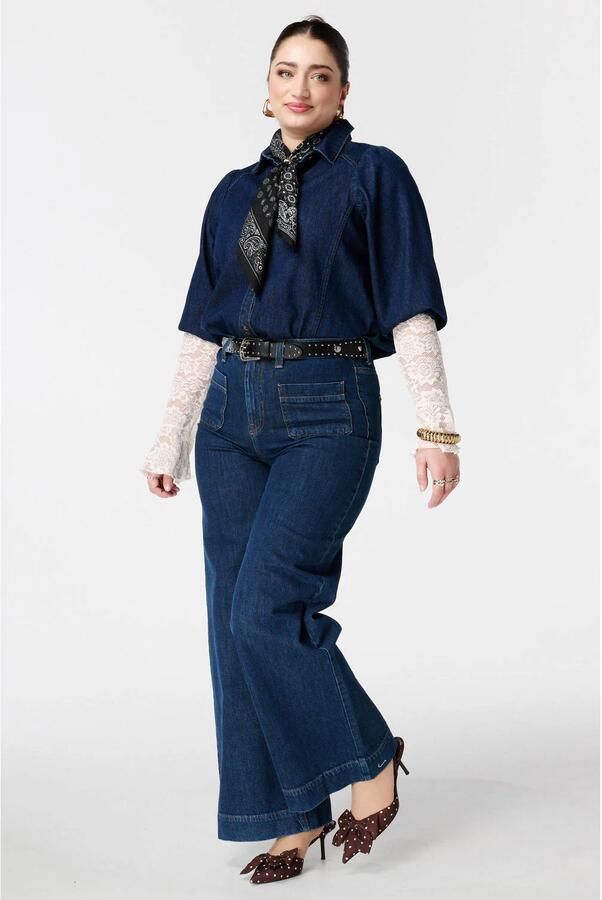 MS Mode blouse dark blue denim