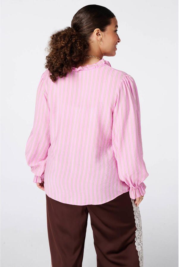 MS Mode blouse met krijtstreep Plus Size lichtroze - Foto 2