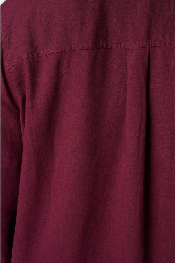 MS Mode blouse met linnen donkerrood - Foto 2