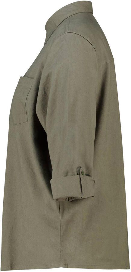 MS Mode blouse met linnen lichtkaki - Foto 3