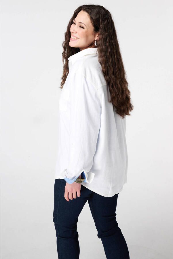MS Mode blouse met linnen wit - Foto 2