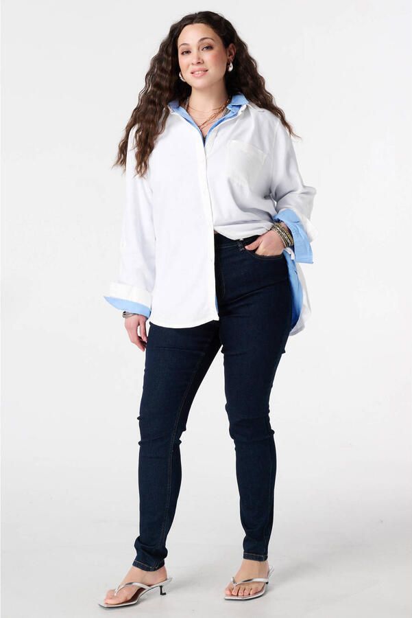 MS Mode blouse met linnen wit