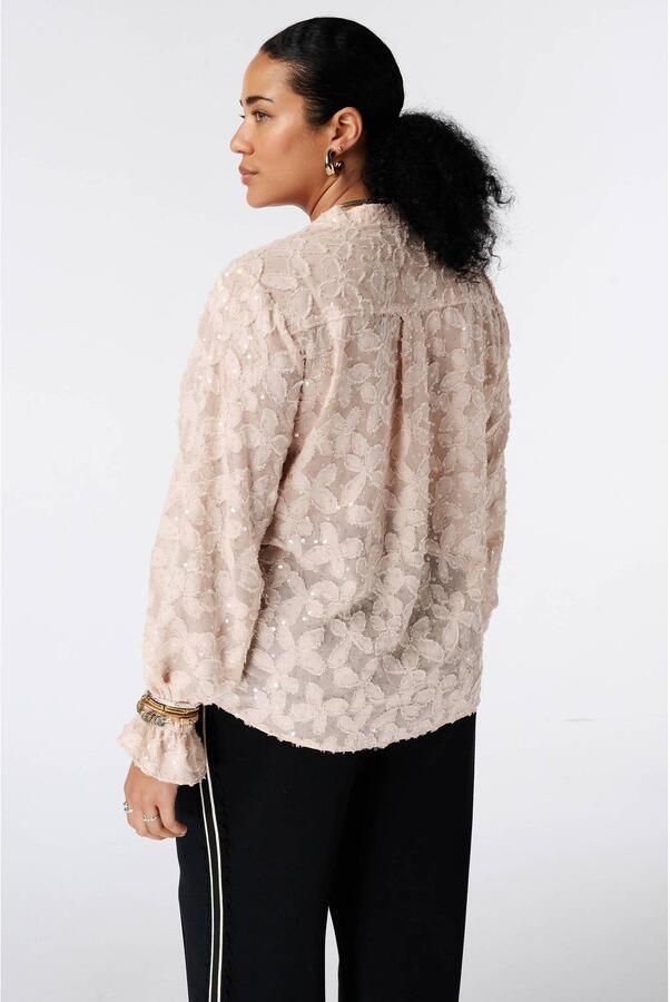 MS Mode blouse met pailletten en print zand - Foto 3
