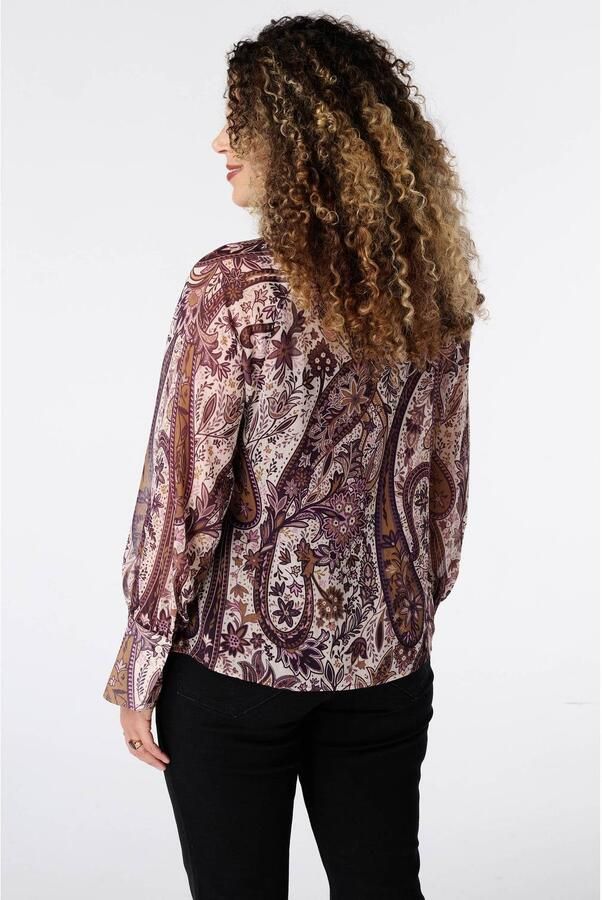 MS Mode blouse met paisley donkerrood - Foto 3