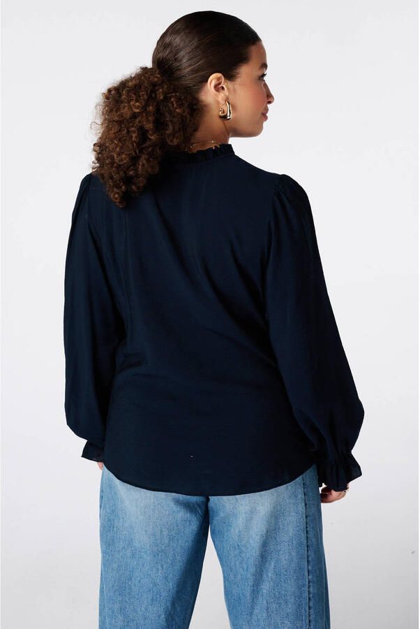 MS Mode blouse met ruches Plus Size donkerblauw - Foto 2