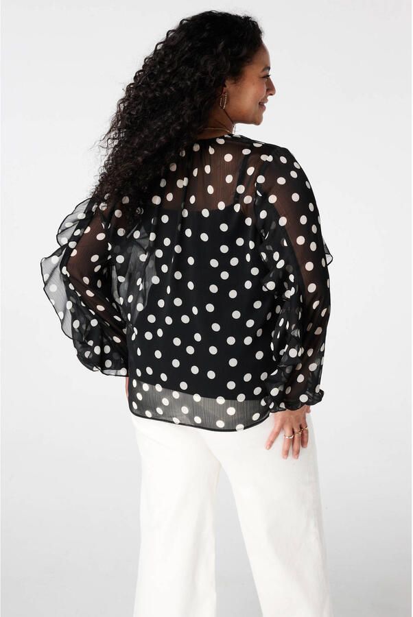 MS Mode blouse met stippen zwart - Foto 3