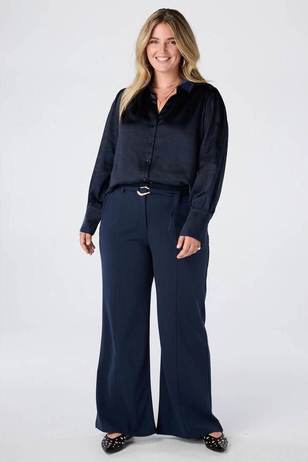 MS Mode blouse Plus Size donkerblauw