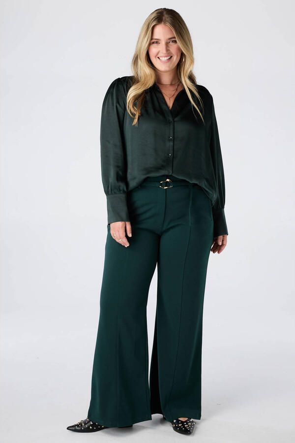 MS Mode blouse Plus Size donkergroen