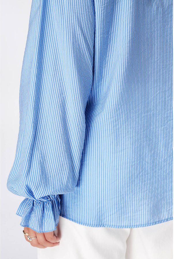 MS Mode blouse Plus Size met krijtstreep lichtblauw - Foto 2