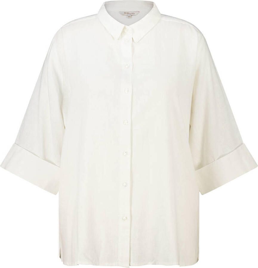 MS Mode blouse Plus Size met linnen wit - Foto 2