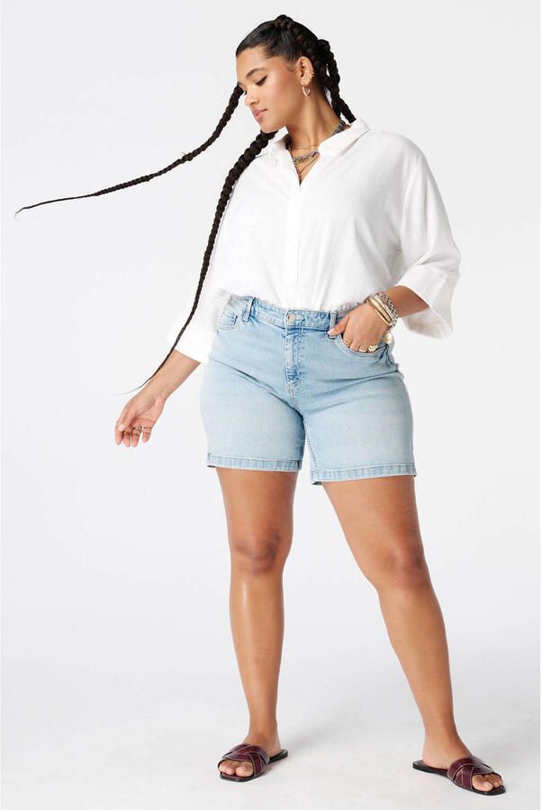 MS Mode blouse Plus Size met linnen wit - Foto 3