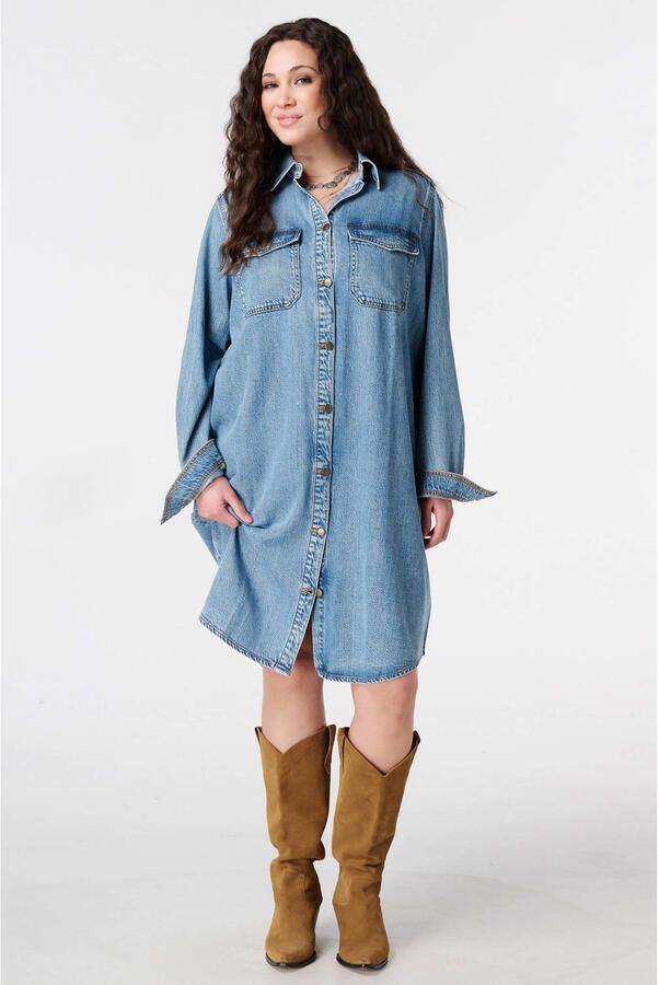 MS Mode blousejurk medium blue denim