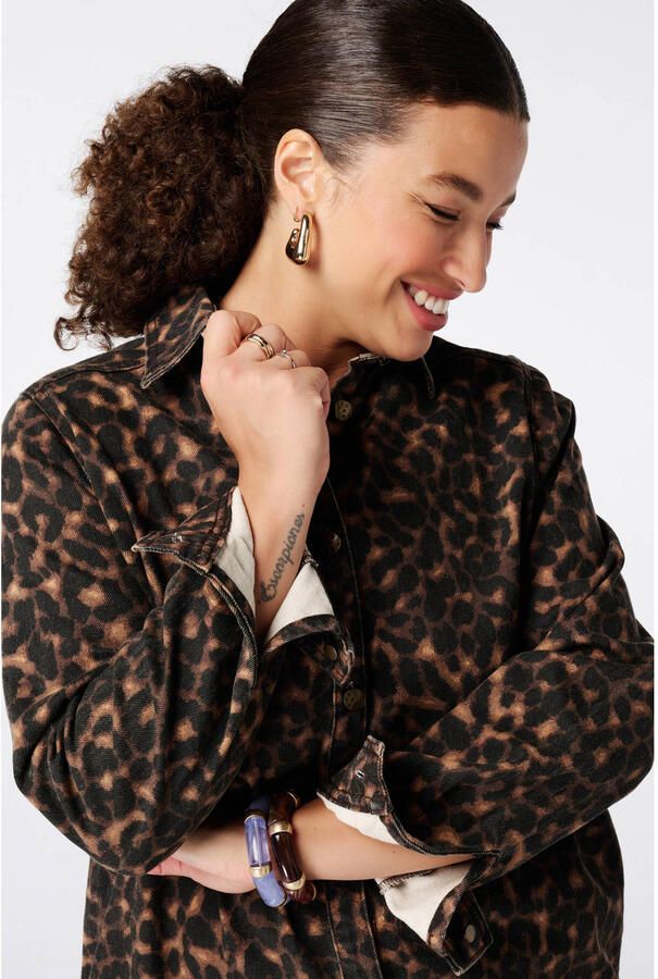 MS Mode blousejurk Plus Size met panterprint bruin - Foto 2