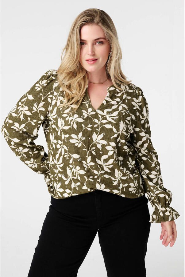 MS Mode blousetop lichtkaki