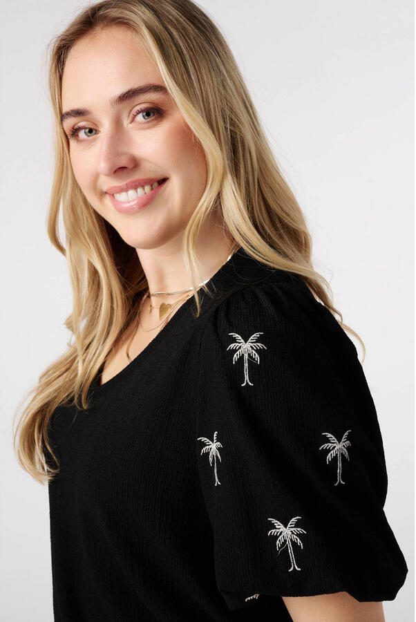 MS Mode blousetop met borduursels Plus Size zwart - Foto 3