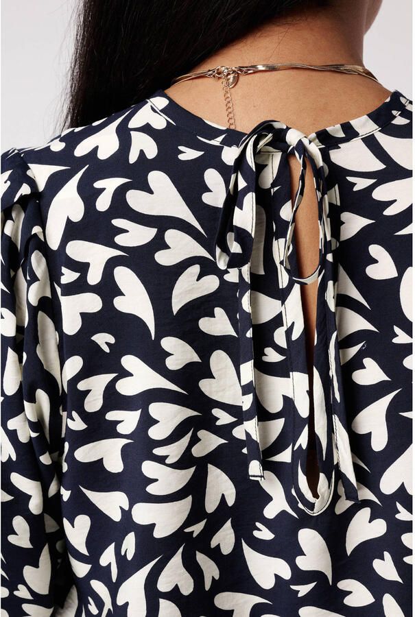 MS Mode blousetop met hartjes donkerblauw - Foto 2