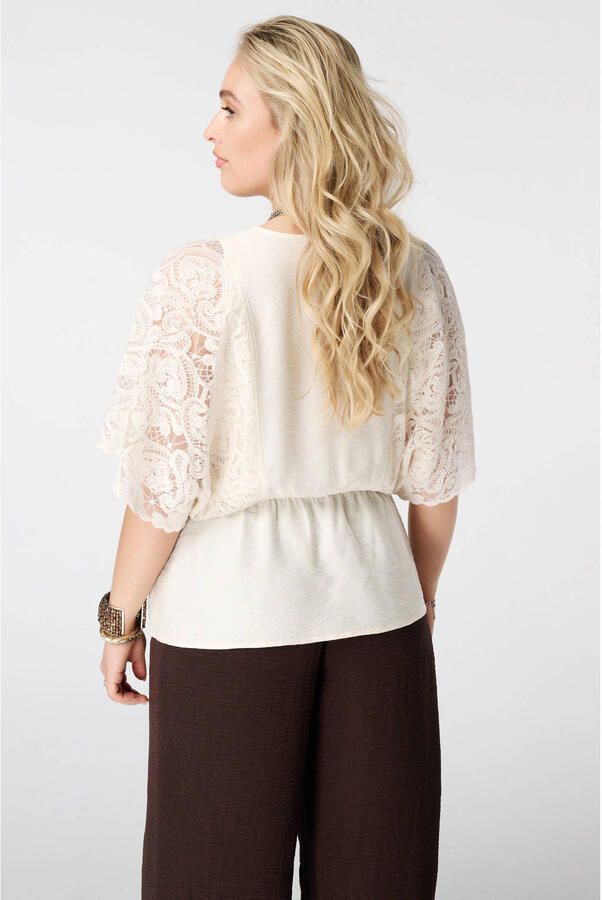 MS Mode blousetop met plooien Plus Size ecru - Foto 3