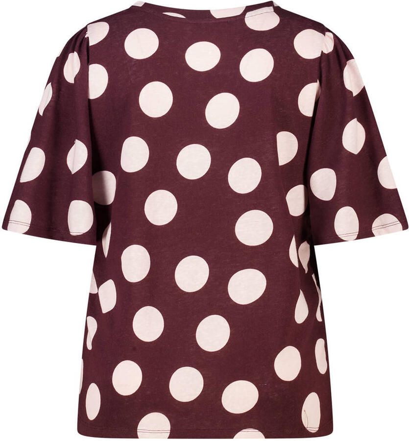 MS Mode blousetop met stippen Plus Size aubergine - Foto 2