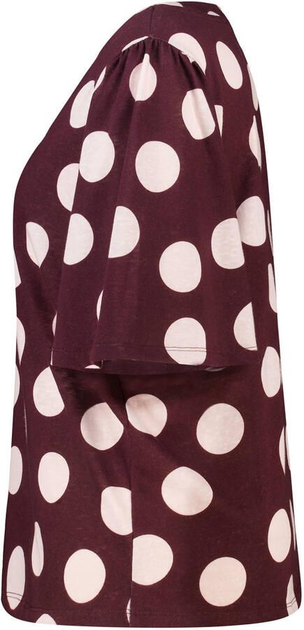 MS Mode blousetop met stippen Plus Size aubergine - Foto 3
