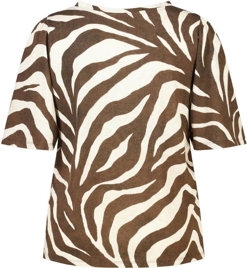 MS Mode blousetop met zebraprint Plus Size donkerbruin - Foto 2