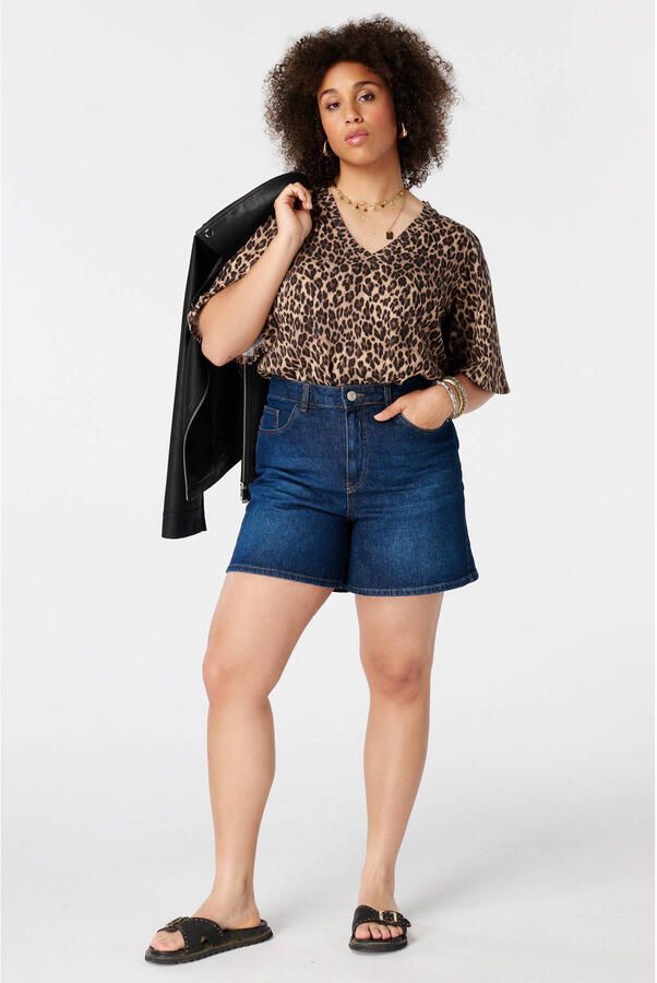 MS Mode blousetop Plus Size met panterprint bruin - Foto 2