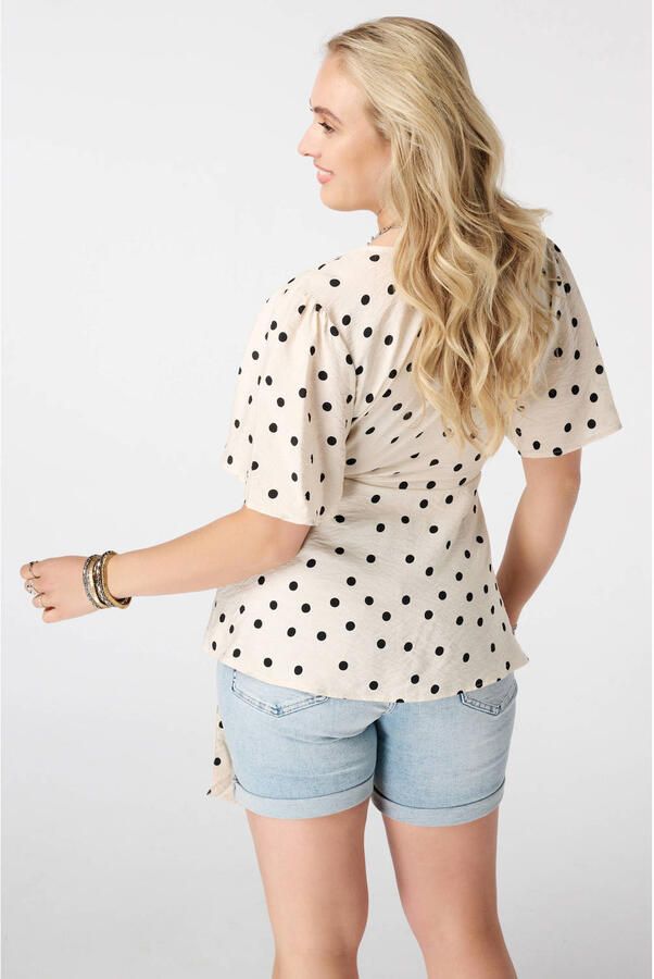 MS Mode blousetop Plus Size met stippen ecru - Foto 2