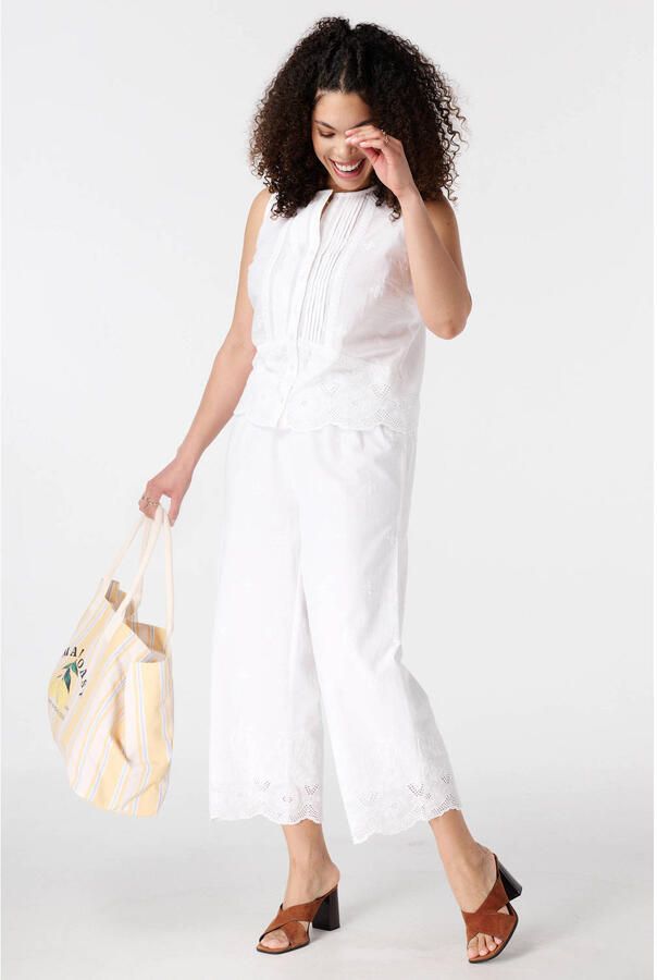 MS Mode broderie blouse Plus Size wit - Foto 3