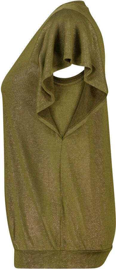 MS Mode broderie top met glitters Plus Size olijfgroen - Foto 3