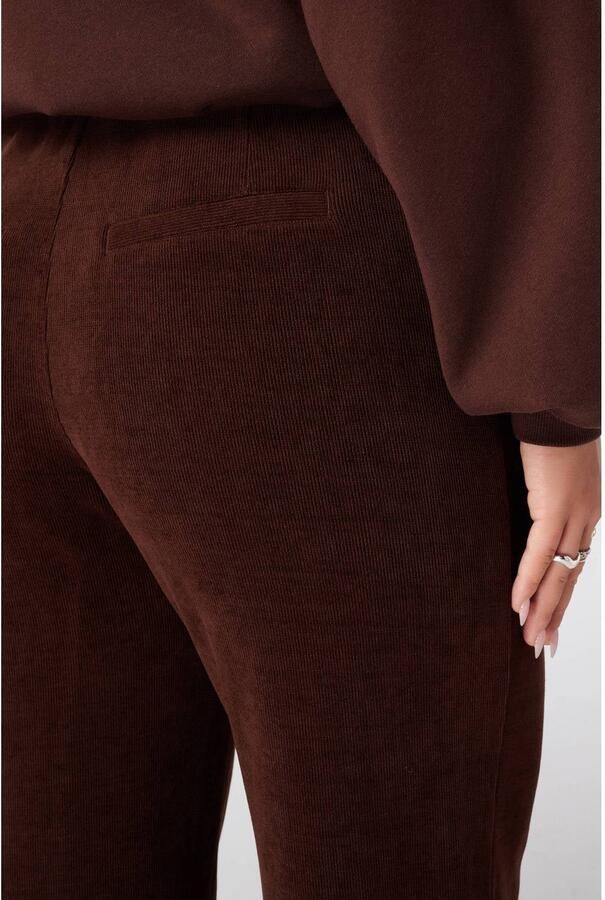 MS Mode corduroy wide leg broek bruin - Foto 2