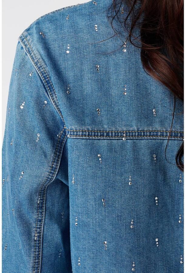 MS Mode denim blouse met strass-steentjes medium blue denim - Foto 3