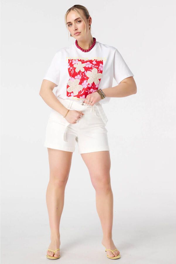 MS Mode denim regular waist short ecru