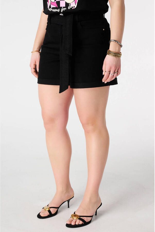 MS Mode denim regular waist short zwart
