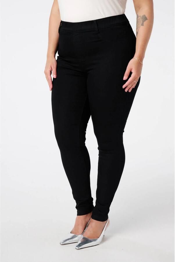 MS Mode denim skinny regular waist broek zwart