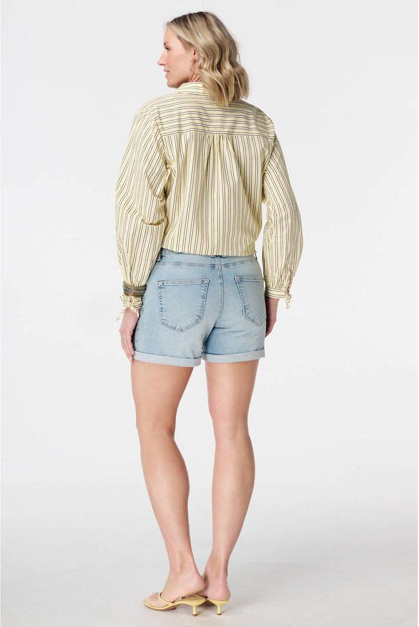 MS Mode denim slim fit regular waist short Plus Size lichtblauw - Foto 2