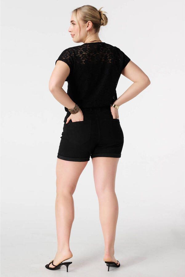MS Mode denim slim regular waist short zwart - Foto 3