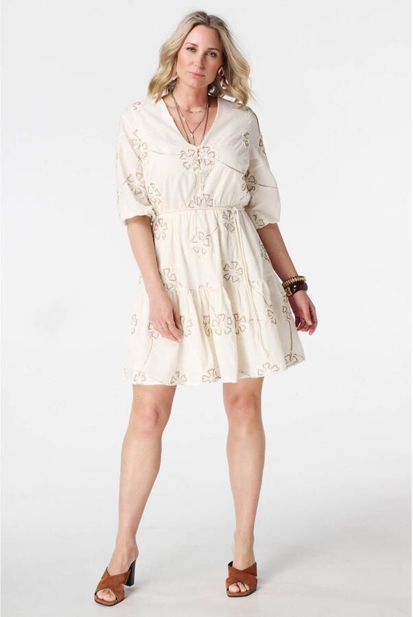 MS Mode fit & flare gebloemde zomerjurk Plus Size ecru - Foto 2