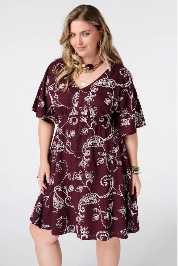MS Mode fit & flare korte bohemian jurk Plus Size