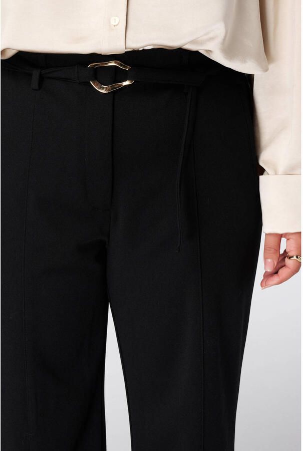 MS Mode flared broek met ceintuur Plus Size zwart - Foto 2