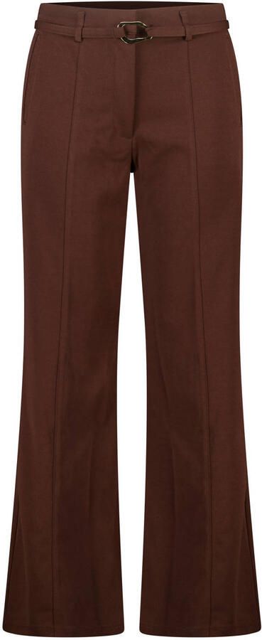 MS Mode flared broek Plus Size bruin
