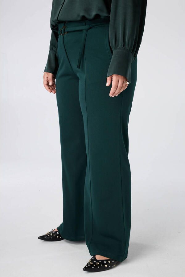 MS Mode flared broek Plus Size donkergroen