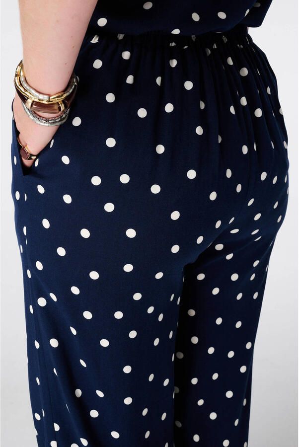 MS Mode flared broek Plus Size met stippen blauw - Foto 2