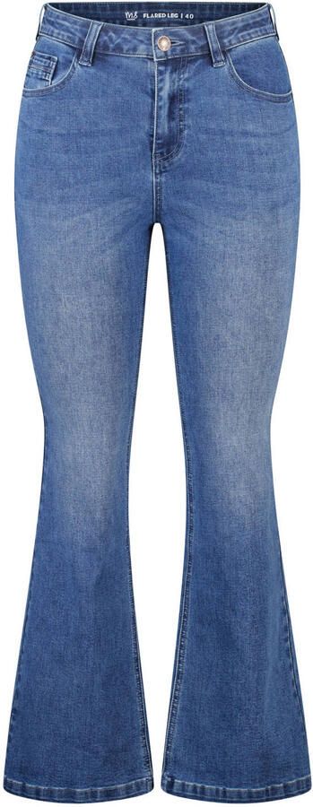 MS Mode flared jeans Plus Size donkerblauw