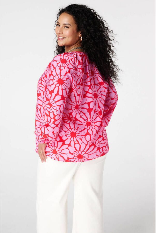 MS Mode gebloemde blouse roze - Foto 2