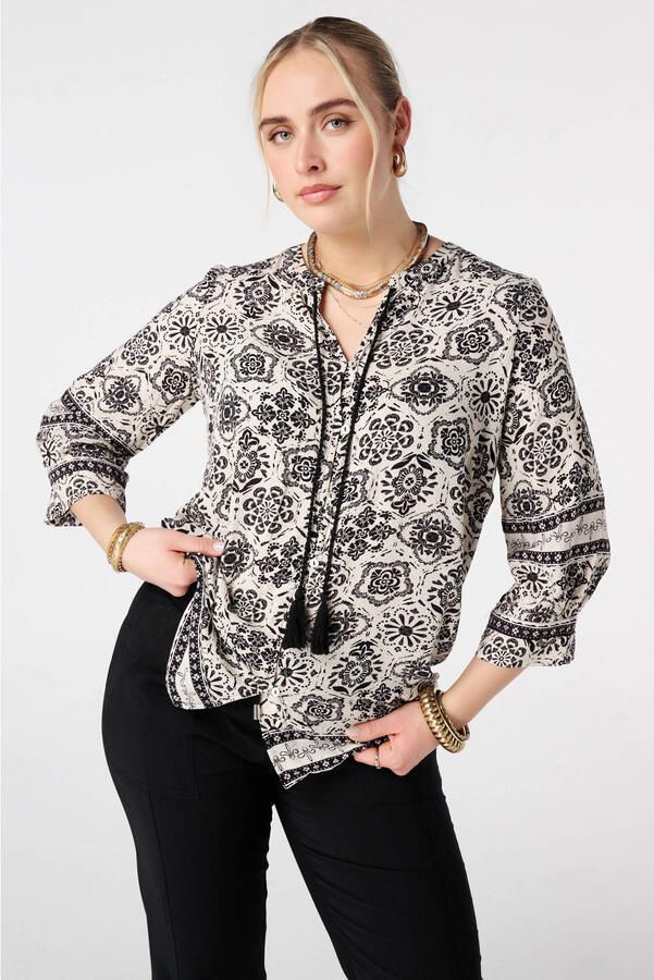 MS Mode gebloemde blouse zwart