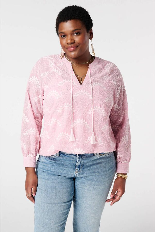 MS Mode gebloemde blousetop lichtroze