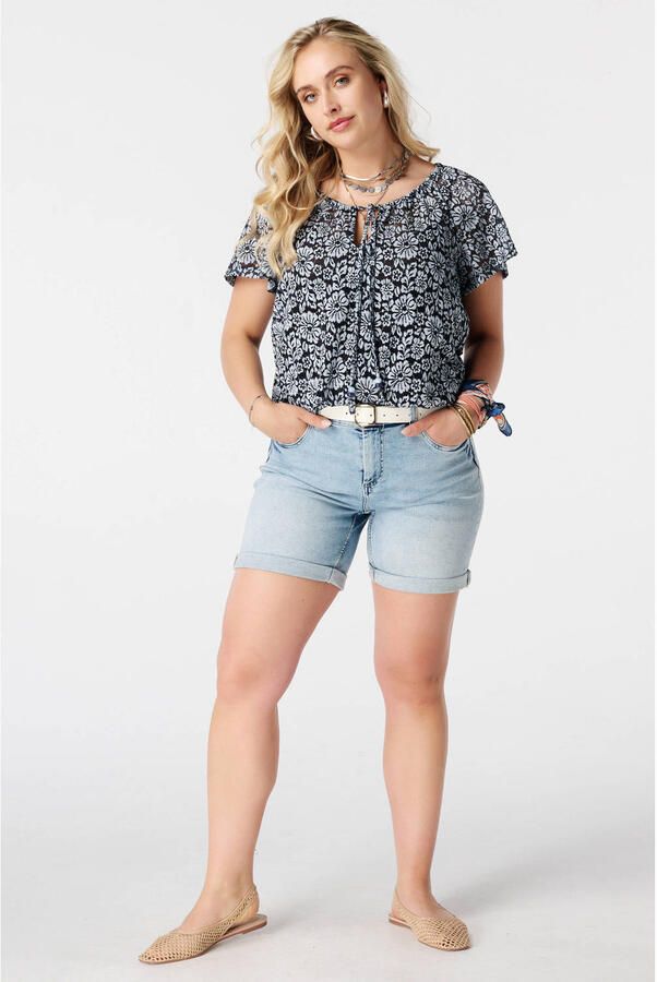 MS Mode gebloemde blousetop Plus Size blauw - Foto 3