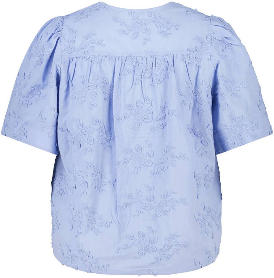 MS Mode gebloemde blousetop Plus Size lichtblauw - Foto 2