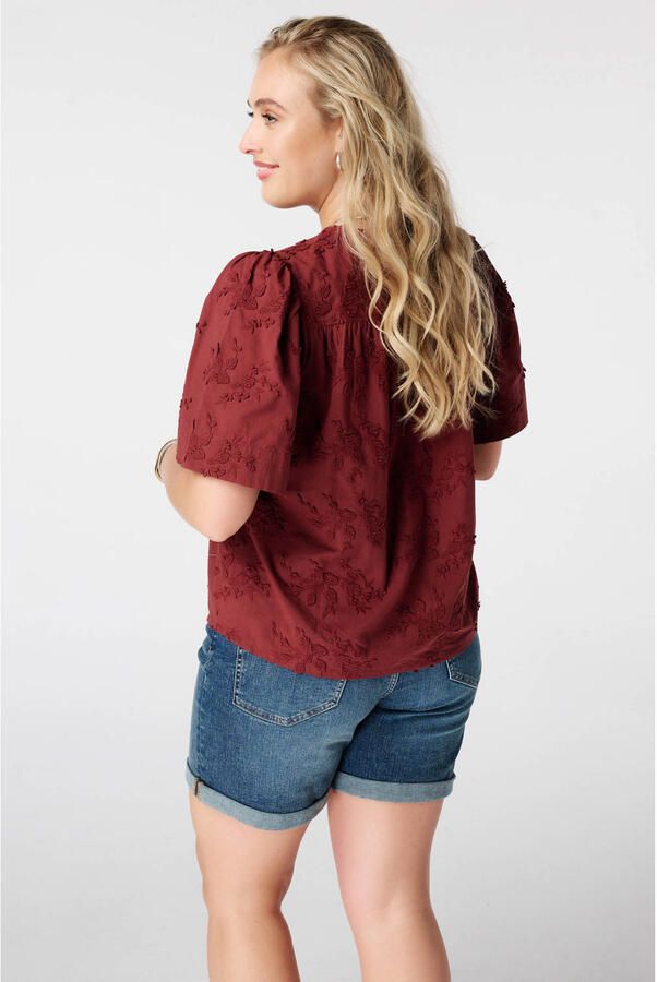 MS Mode gebloemde blousetop Plus Size roodbruin - Foto 3