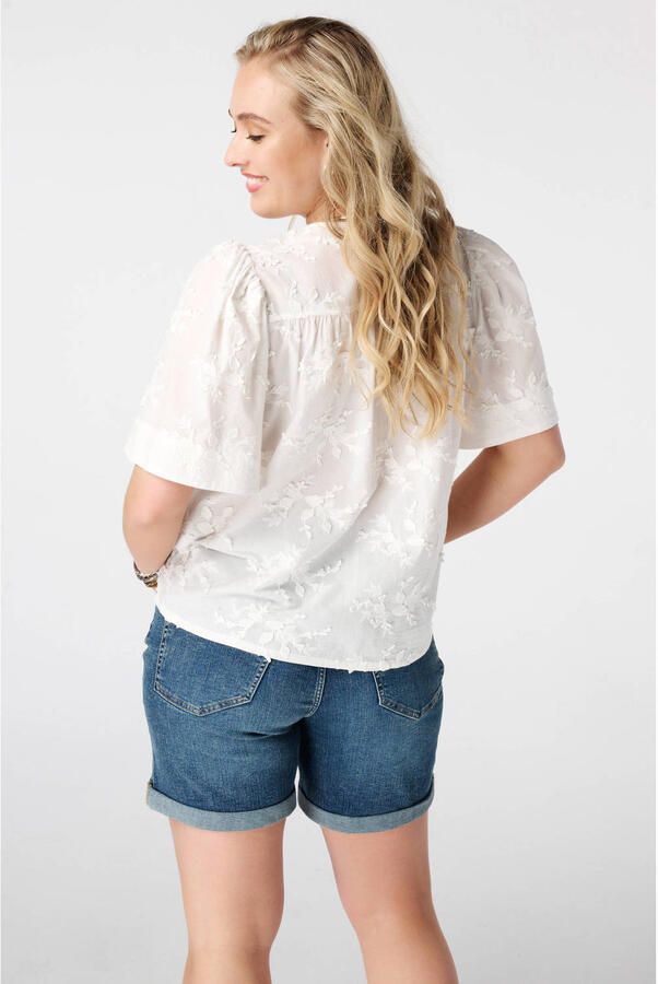 MS Mode gebloemde blousetop Plus Size wit - Foto 2